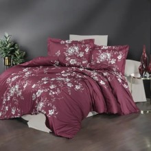 Луксозен спален комплект от памучен сатен, Ари - Роза