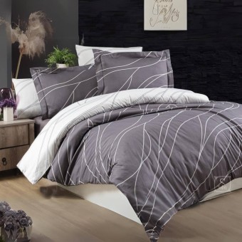Луксозен спален комплект от памучен сатен, Меса - Пастел