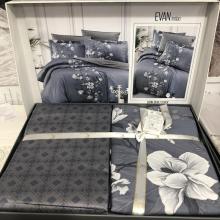 Луксозен спален комплект от памучен сатен, Евин - Индиго
