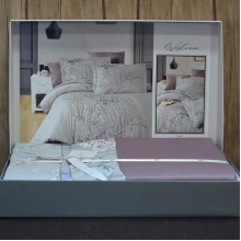 Луксозен спален комплект от памучен сатен, Мистерия - Люляк