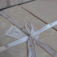 Луксозен спален комплект от памучен сатен, Ади - Шампанско