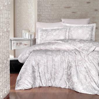 Луксозен спален комплект от памучен сатен, Ади - Шампанско 