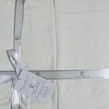 Луксозен спален комплект от памучен сатен, Света - Бял
