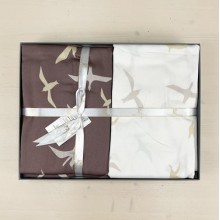 Луксозен спален комплект от памучен сатен, Либерта - Кафяв