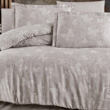 Луксозен спален комплект от памучен сатен, Карли - Пеперуда