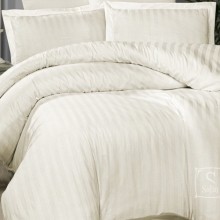 Луксозен спален комплект от памучен сатен, Броуди - Крем