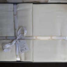 Луксозен спален комплект от памучен сатен, Броуди - Крем