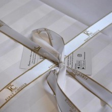 Луксозен спален комплект от памучен сатен, Броуди - Бял