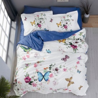 Луксозен спален комплект с дигитален принт от памучен сатен - Силвия