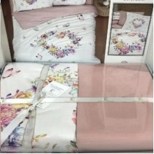 Луксозен спален комплект с дигитален принт от памучен сатен - Мисти