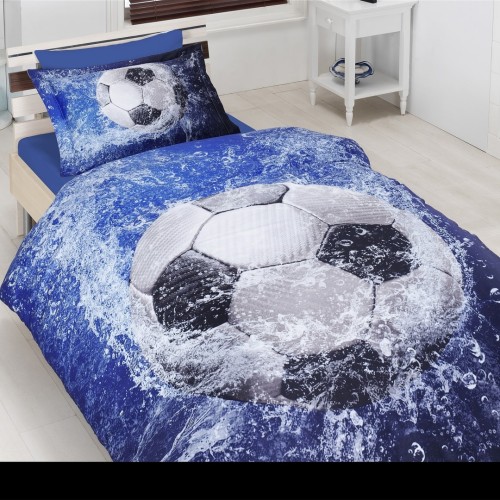 Луксозен спален комплект с дигитален принт от памучен сатен - Футбол