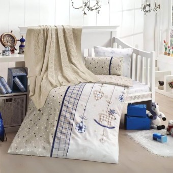 Бебешки спален комплект с одеяло от 100% бамбук - Плами