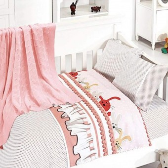 Бебешки спален комплект с одеяло от 100% бамбук, Джени - Пудра
