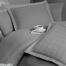 Луксозен спален комплект от делукс сатен, Ройс - Светло сив