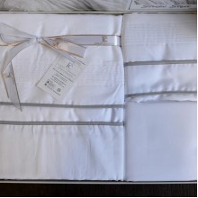 Луксозен спален комплект от делукс сатен, Ройс - Бял