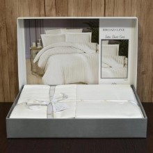 Луксозен спален комплект от делукс сатен, Алфа - Крем
