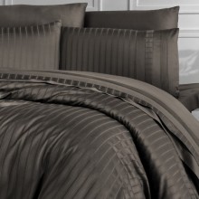 Луксозен спален комплект от делукс сатен, Тренди - Кафяв