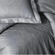 Луксозен спален комплект от жакард сатен, Вивиан - Сив