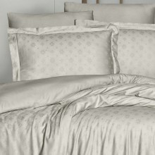 Луксозен спален комплект от жакард сатен, Белда - Беж