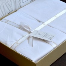 Луксозен спален комплект от жакард сатен, Сара - Бял