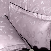 Луксозен спален комплект от жакард сатен, Кори - Лавандула