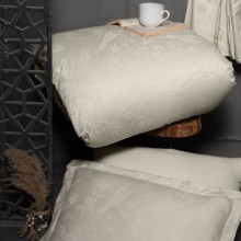 Луксозен спален комплект от жакард сатен, Стейша - Беж