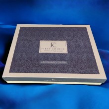 Луксозен спален комплект от жакард сатен, Никол - Бял
