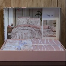 Луксозен спален комплект от ранфорс, Розен - Прах