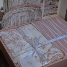 Луксозен спален комплект от ранфорс, Розен - Прах