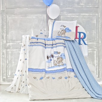 Бебешки спален комплект с одеяло от ранфорс - Ети
