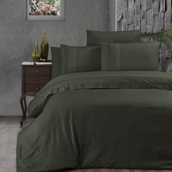 Луксозен спален комплект от делукс ранфорс, Гала - Тъмно зелен