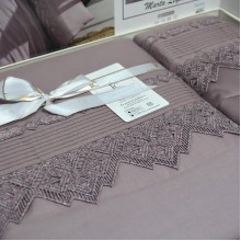 Луксозен спален комплект от ВИП памучен сатен, Марта - Лила