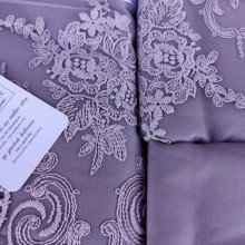 Луксозен спален комплект от ВИП памучен сатен, Хилари - Лила