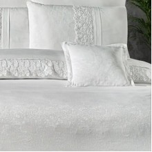 Луксозен спален комплект от ВИП памучен сатен, Флоренца - Бял