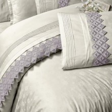 Луксозен спален комплект от ВИП памучен сатен, Латина - Лила