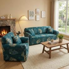 Комплект калъфи за диван и фотьойл Ориент - Зелен