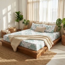 Спален комплект чаршафи с ластик от 3 части, Ориента Спален комплект чаршафи с ластик от 3 части, Ориента