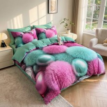 5D спален комплект чаршафи - Пухи, с ластик