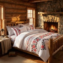 Спален комплект чаршафи - Шевица - Роза