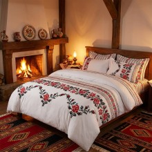 Спален комплект чаршафи - Шевица - Роза