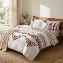 Спален комплект чаршафи - Шевица - Роза