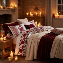 Спален комплект чаршафи с ластик от 6 части, Шевица - Нери