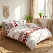 Спален комплект чаршафи с ластик от 6 части, Шевица - Нери