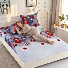 Спален комплект чаршафи с ластик от 3 части, Снежи