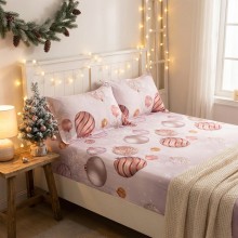 Спален комплект чаршафи с ластик от 3 части, Роузи