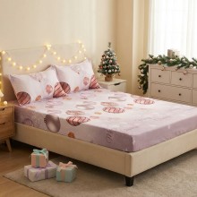 Спален комплект чаршафи с ластик от 3 части, Роузи