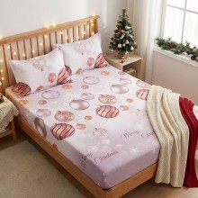 Спален комплект чаршафи с ластик от 3 части, Роузи