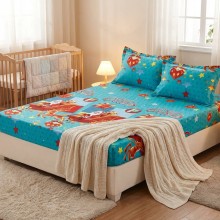 Спален комплект чаршафи с ластик от 3 части, Полет