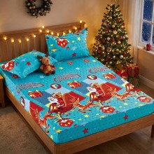 Спален комплект чаршафи с ластик от 3 части, Полет