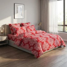 Луксозен спален комплект чаршафи от 6 части, Бродерия - Рубинен сън